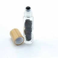 Edelstein-Rollerflasche für ätherische Öle – Schwarzer Turmalin – Holzverschluss