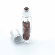 Edelstein-Rollerflasche für ätherische Öle – Roter Jaspis – Silber Kappe