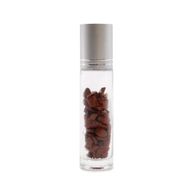 Edelstein-Rollerflasche für ätherische Öle – Roter Jaspis – Silber Kappe