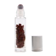Edelstein-Rollerflasche für ätherische Öle – Roter Jaspis – Silber Kappe