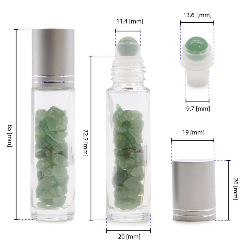 Edelstein-Rollerflasche für ätherische Öle – Sodalith – Silber Kappe