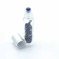Edelstein-Rollerflasche für ätherische Öle – Sodalith – Silber Kappe