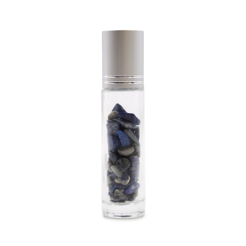 Edelstein-Rollerflasche für ätherische Öle – Sodalith – Silber Kappe