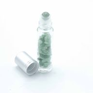 Edelstein-Rollerflasche für ätherische Öle – Aventurin – Silber Kappe