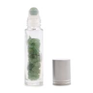Edelstein-Rollerflasche für ätherische Öle – Aventurin – Silber Kappe