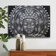 Graues Buddha-Mandala-Brokatdetail 30 x 40 cm x 4