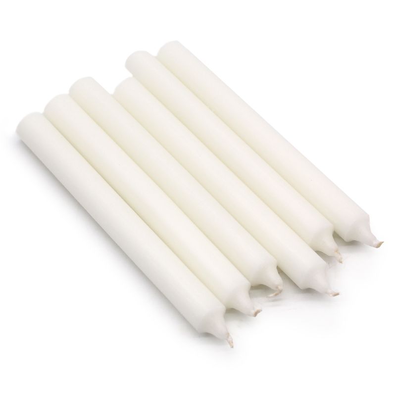 Bulk Einfarbige Tafelkerzen – Rustikales Weiß – Packung mit 100