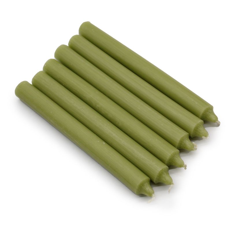 Bulk Einfarbige Tafelkerzen – Rustikale Olive – Packung mit 100