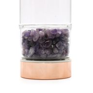 Kristallglas-Tee-Ei-Flasche - Roségold - Amethyst