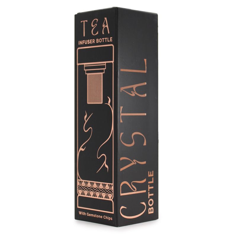 Kristallglas-Tee-Ei-Flasche – Roségold – Roter Jaspis
