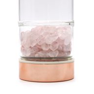 Kristallglas-Tee-Ei-Flasche - Roségold - Rosenquarz