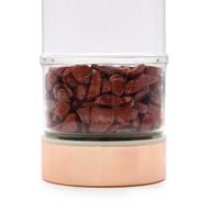 Kristallglas-Tee-Ei-Flasche – Roségold – Roter Jaspis
