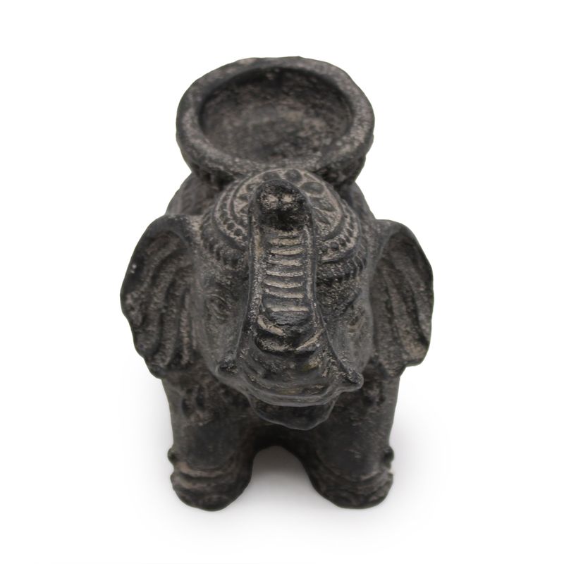 Elephant Räucherstäbchen- und Kerzenhalter (schwarz antik)