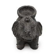 Elephant Räucherstäbchen- und Kerzenhalter (schwarz antik)