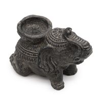 Elephant Räucherstäbchen- und Kerzenhalter (schwarz antik)