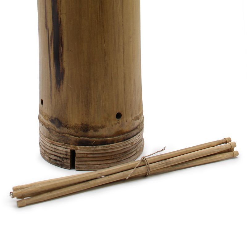 Bambus-Displayrohrständer mit 8 Stiften – 68 x 15 cm