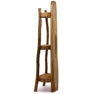 Eckregal aus natürlichem Teakholz, 3 Regale – 90 cm hoch