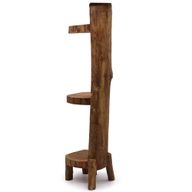 Natürliches Teakholz-Regal mit 3 Regalen, 100 cm hoch