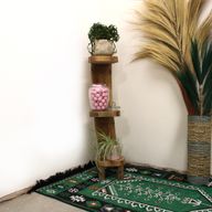 Natürliches Teakholz-Regal mit 3 Regalen, 100 cm hoch