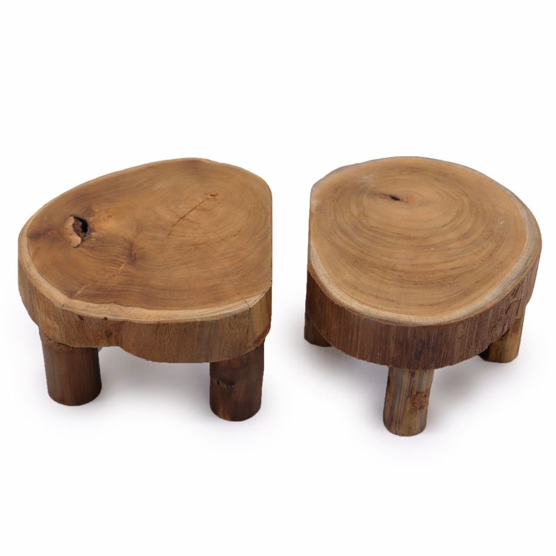 Niedriger Teakholz-Aufsteller – 24 x 10 cm