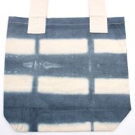 Natürliche Batik-Baumwolltasche (8 oz) - 38x42x12cm - Graue Blöcke - Natürlicher Griff