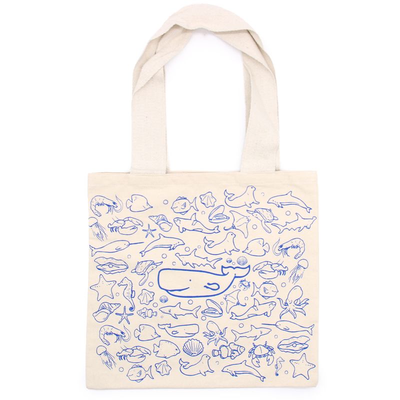 Große Baumwoll-Einkaufstasche – 38 x 42 cm – Sea Life – 10 oz