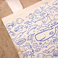 Große Baumwoll-Einkaufstasche – 38 x 42 cm – Sea Life – 10 oz