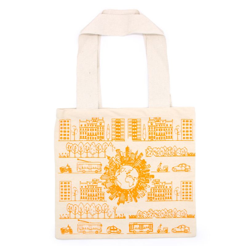 Große Baumwoll-Einkaufstasche – 38 x 42 cm – City Life – 10 oz