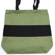 Zweifarbige Baumwolltasche - 38x42x12cm - Grün & Schwarz - 10oz