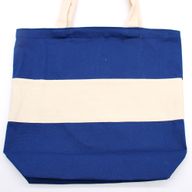 Zweifarbige Baumwolltasche - 38x42x12cm - Blau & Natur - 10oz