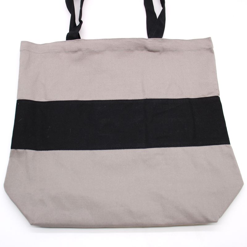 Zweifarbige Baumwolltasche – 38 x 42 x 12 cm – Grau und Schwarz – 10 oz