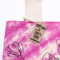Batik-Baumwollbeutel (6 Unzen) – 38 x 42 x 12 cm – Lotus Buddha – mehrfarbig – natürlicher Griff