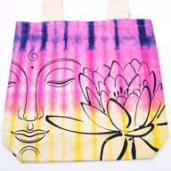 Batik-Baumwollbeutel (6 Unzen) – 38 x 42 x 12 cm – Lotus Buddha – mehrfarbig – natürlicher Griff