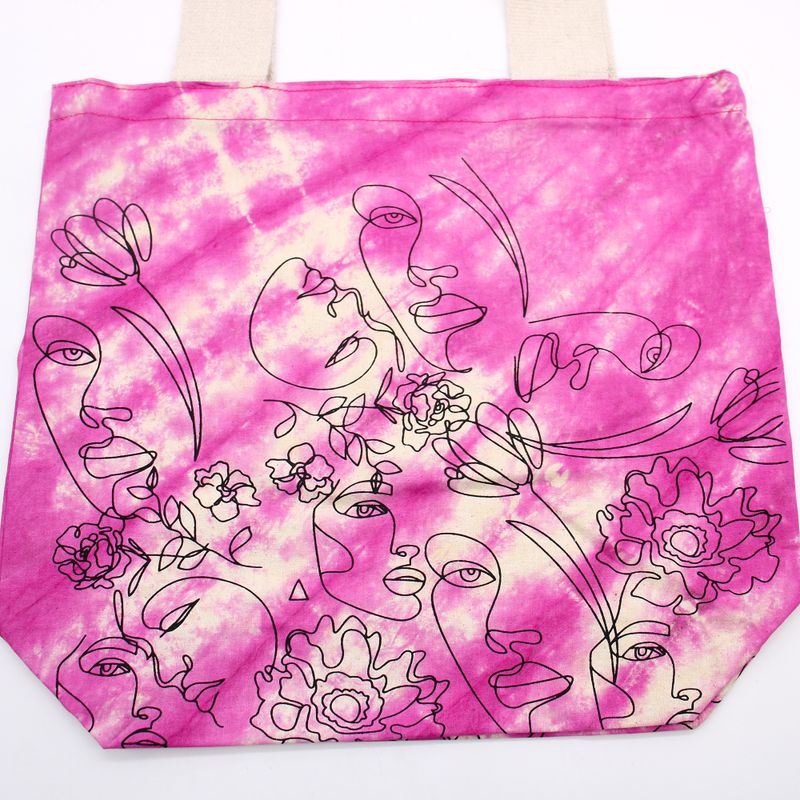 Batik-Baumwollbeutel (6 Unzen) – 38 x 42 x 12 cm – hübsches Gesicht – Magento – natürlicher Griff