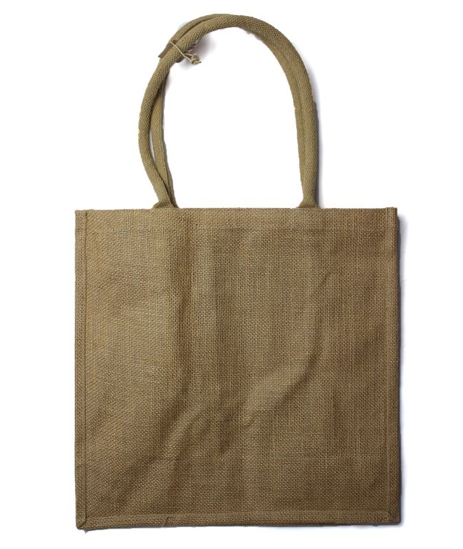 Große Jute-Einkaufstasche mit Flaschenhalter