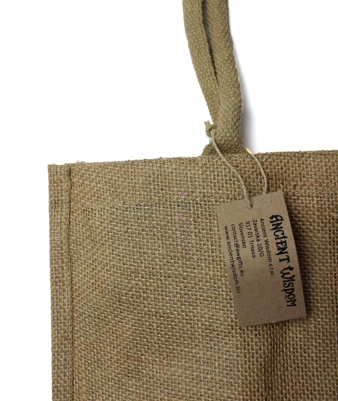 Große Jute-Einkaufstasche mit Flaschenhalter