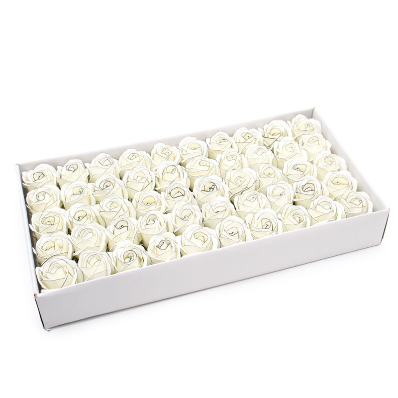 Seifenblumen zum Basteln – Med Rose – Elfenbein mit schwarzem Rand