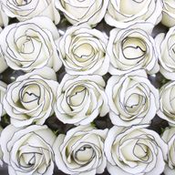 Seifenblumen zum Basteln – Med Rose – Elfenbein mit schwarzem Rand