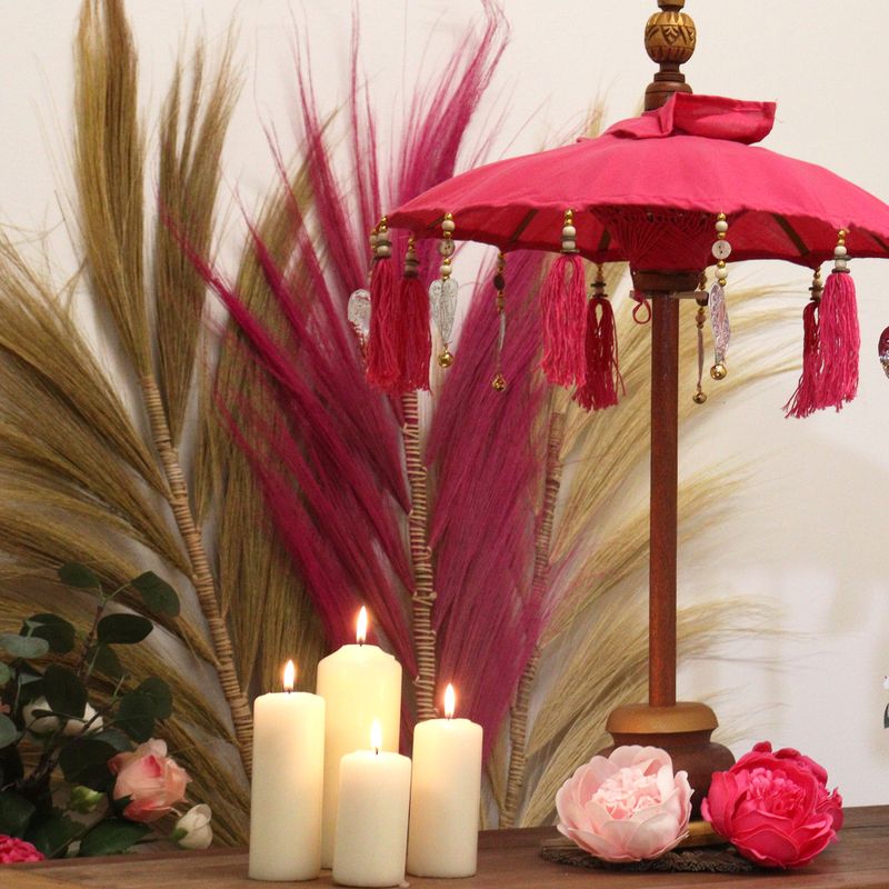 Bali Home Decor Sonnenschirm – Baumwolle – Rosa – 40 cm