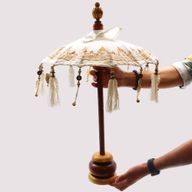 Bali Home Decor Sonnenschirm – Leinwand – Golddekor – 40 cm