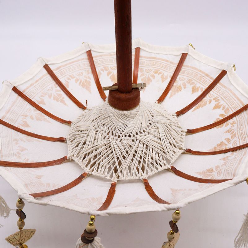 Bali Home Decor Sonnenschirm – Leinwand – Golddekor – 40 cm
