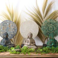 Buddha Feng Shui Set - Blumenmandala - Blau