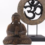 Buddha Feng Shui Set – Om – Grau und Schwarz