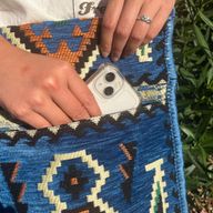 Himmelblaue Kelim-Messenger-Festivaltasche