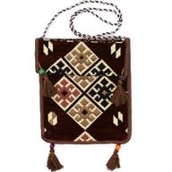 Schokoladenfarbene Kelim-Festival-Tasche