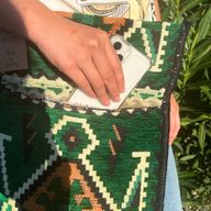 Smaragdgrüne Kelim-Messenger-Festivaltasche