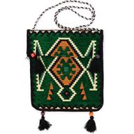 Smaragdgrüne Kelim-Messenger-Festivaltasche