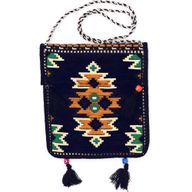 Dunkelblaue Kelim-Messenger-Festivaltasche