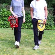 Gelbe Kelim-Messenger-Festivaltasche