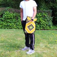 Gelbe Kelim-Messenger-Festivaltasche